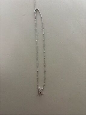 Kendra Scott Silver Initial K Pendant Necklace